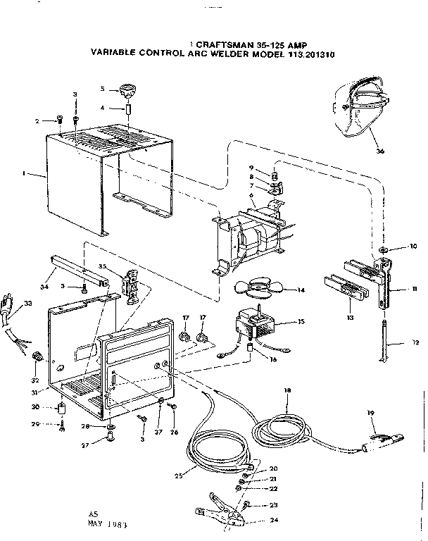 CRAFTSMAN CRAFTSMAN 35125 AMP VARIABLE CONTROL AC ARC WELDER Parts