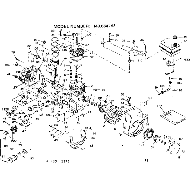 CRAFTSMAN CRAFTSMAN 4-CYCLE ENGINE Parts | Model 143-664252 | Sears