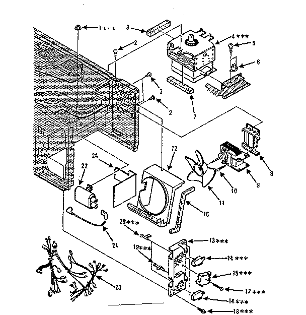 Sears Kenmore Microwave Oven Relay circuit board (1413 Parts