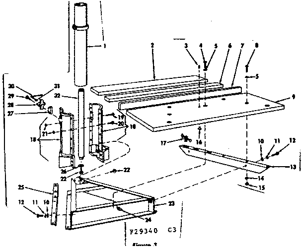 Craftsman Craftsman 9 in radial arm saw Rip fence and base assembly Parts