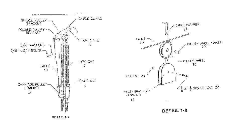Pulley Assembly Diagram  U0026 Parts List For Model Em1 Marcy