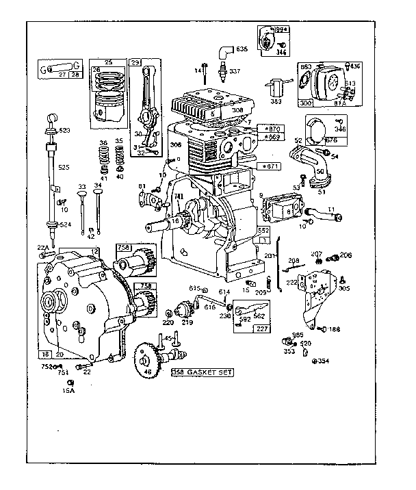 Briggs&stratton Briggs & stratton 4-cycle engine Cylinder assembly Parts