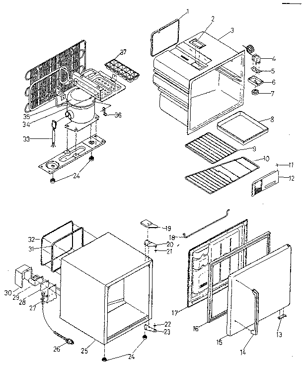 Kenmore Sears Mini Refrigerator Parts