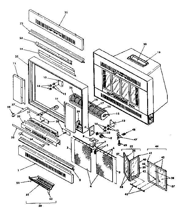 What is on a fireplace diagram?