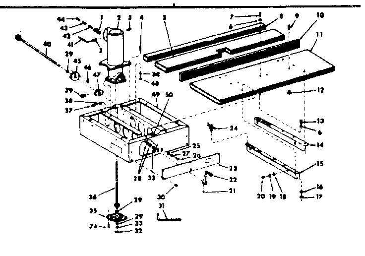 Craftsman Accra-Arm 10 In Radial Saw Fence and base assembly Parts