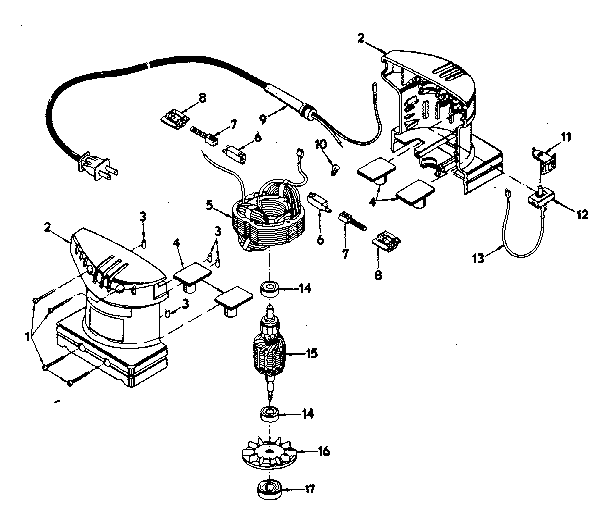 CRAFTSMAN PALM GRIP FINISHING SANDER Parts Model 315116020 Sears