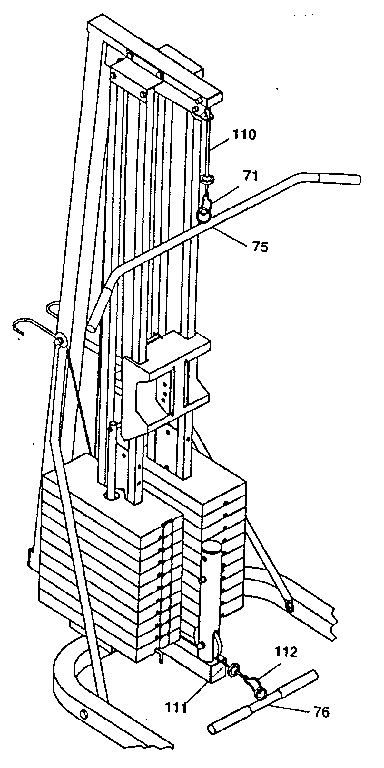 Dp Exercise bench Curl and lat bar assembly Parts