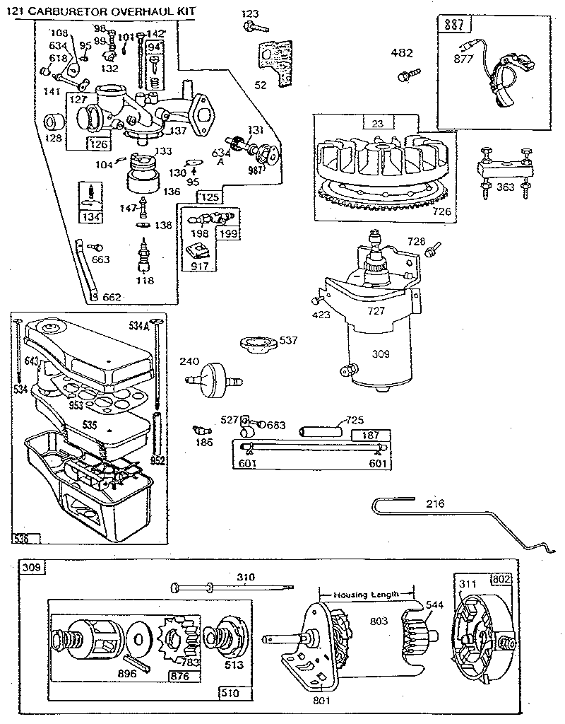ENGINE 8 HP. Diagram &amp; Parts List for Model 191707601501 ...