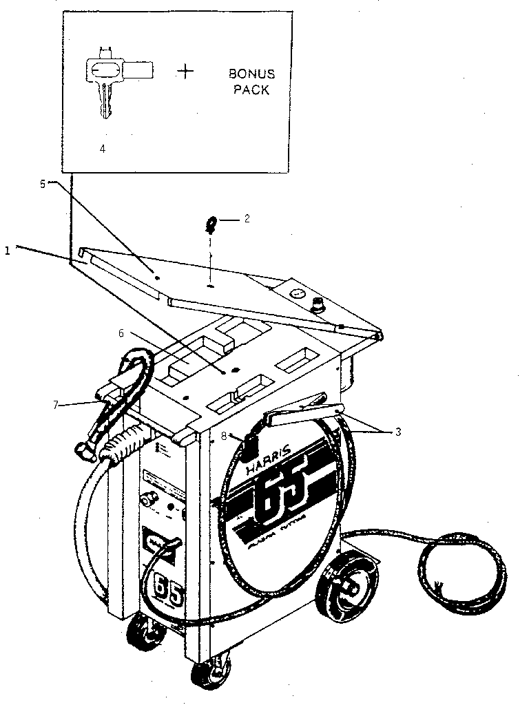 Harris Systems Inc. Welder Top cover and key/tool Parts