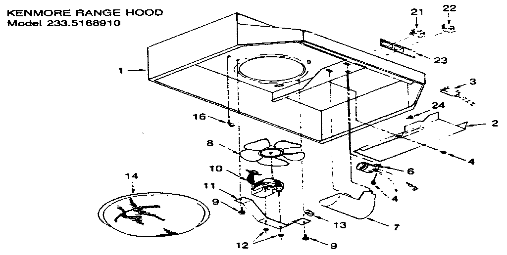 KENMORE KENMORE RANGE HOOD Parts | Model 2335168910 | Sears PartsDirect