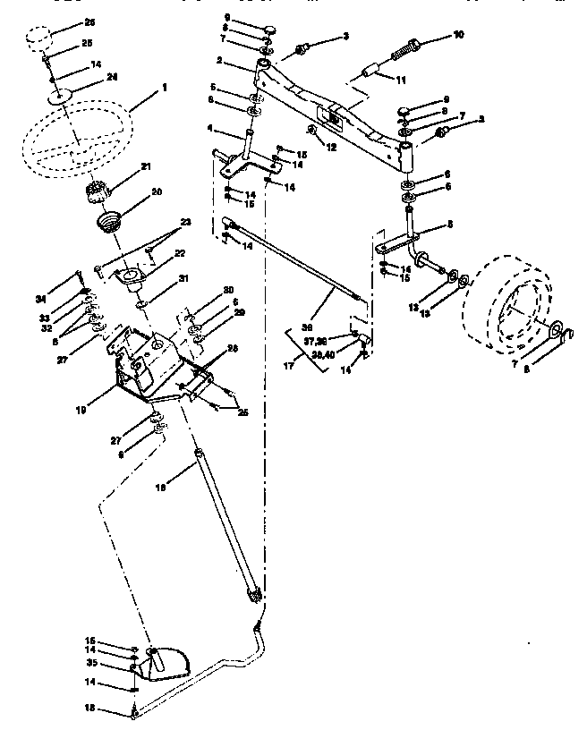 STEERING ASSEMBLY Diagram & Parts List for Model 917255981 ... craftsman steering diagram 