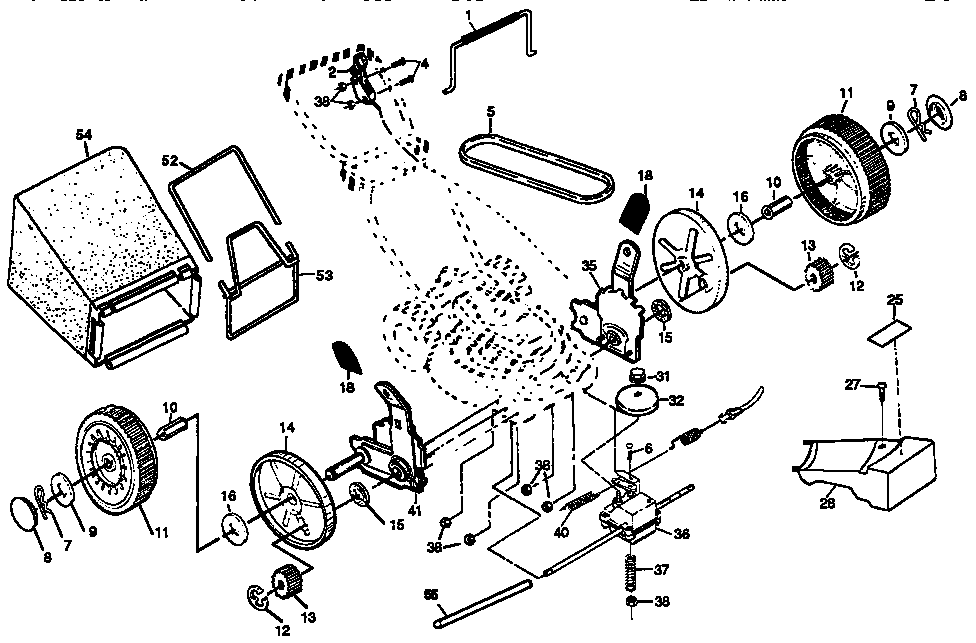 Drive Assembly Diagram And Parts List For Model 917373842 Craftsman Parts
