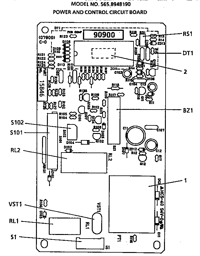 Power And Control Circuit Board Diagram  U0026 Parts List For