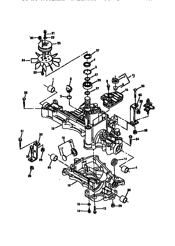 TRANSAXLE CASE Diagram & Parts List for Model 1646 Sabrejohndeere