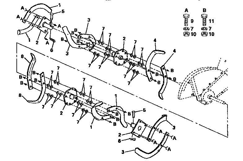 WESTERN AUTO Tiller Tine assembly Parts Model 3487A79 SearsPartsDirect