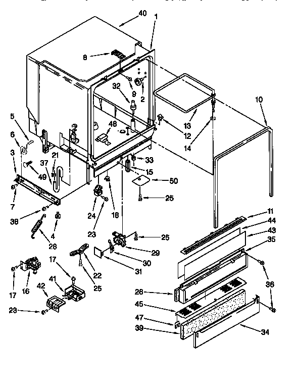 My Kenmore dishwasher leaks at the corner of the left side