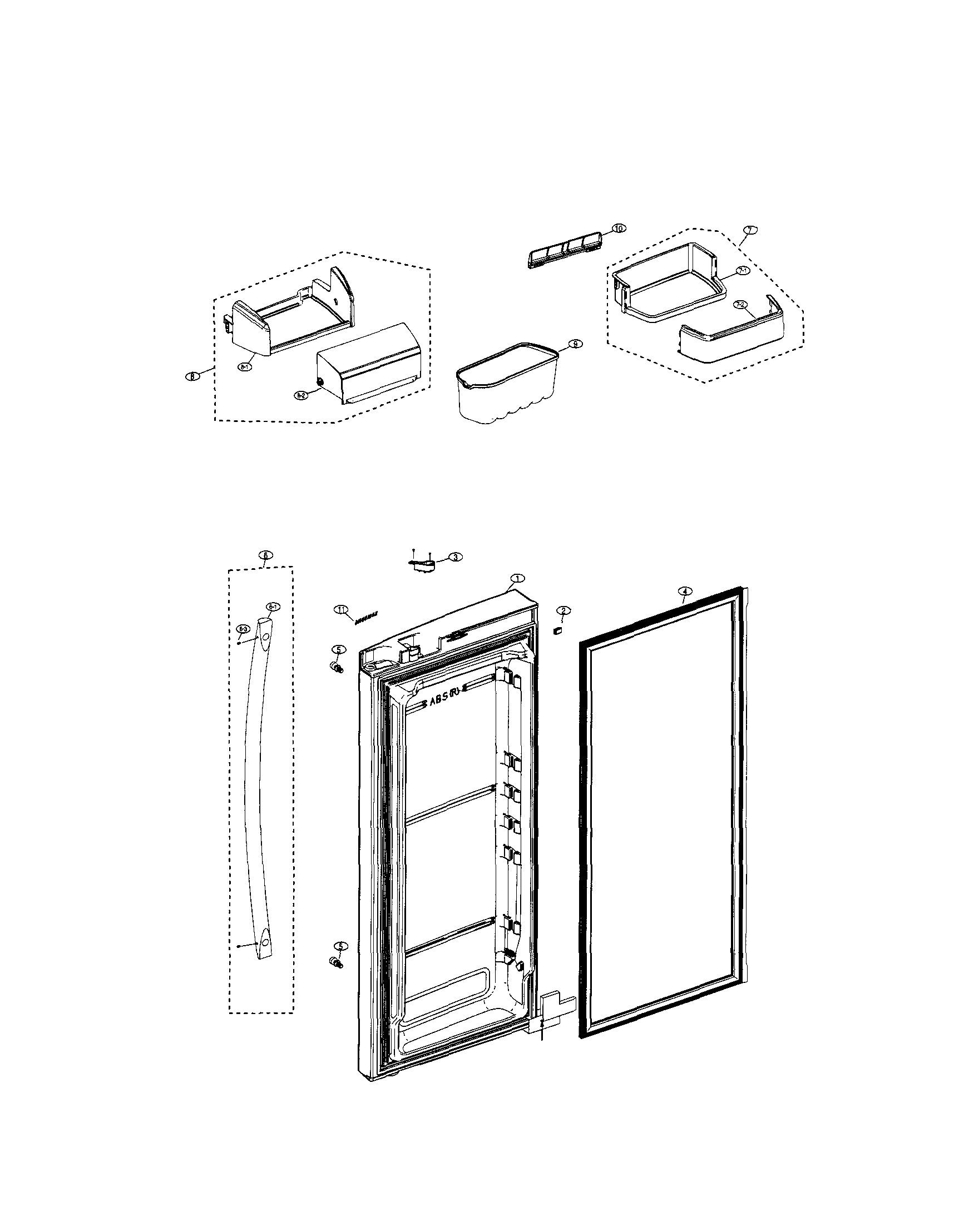 Refrigerator Right Door Diagram  U0026 Parts List For Model
