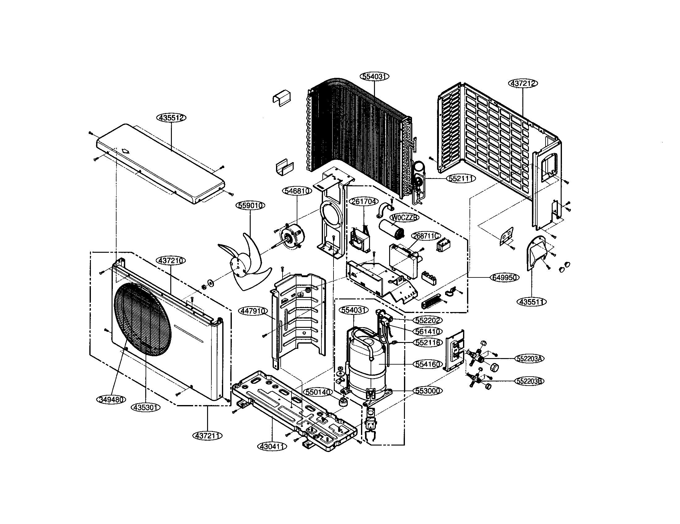 OUTDOOR UNIT Diagram & Parts List for Model HMH024KD1 IcpParts Room