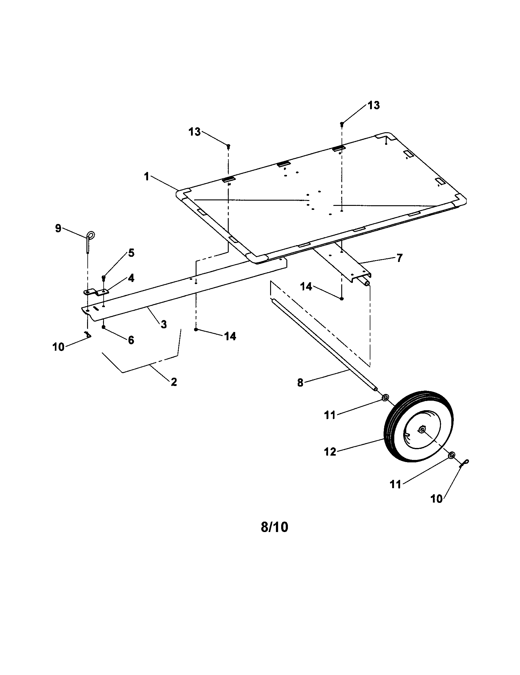 UNIVERSAL (D71) STEEL FLAT BED CART Parts Model 61024358 Sears