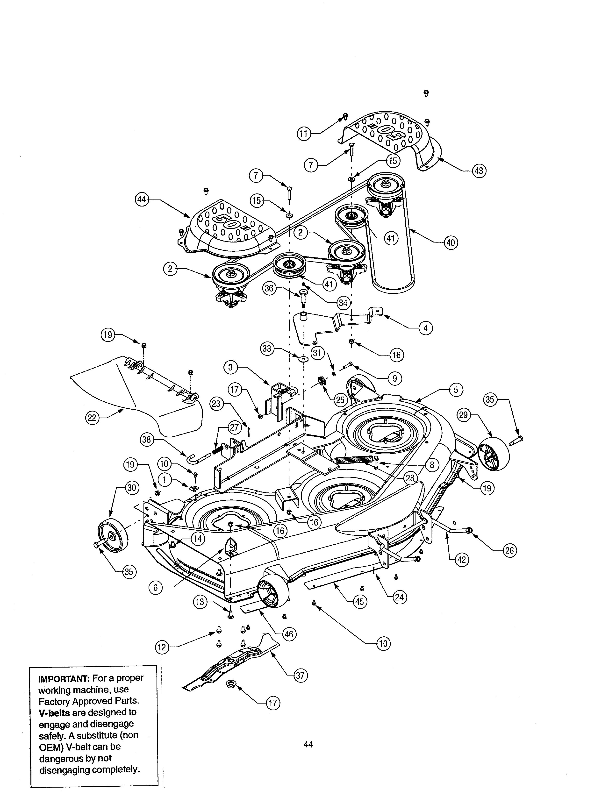 50" DECK Diagram & Parts List for Model 13ar606p730 MtdParts Riding