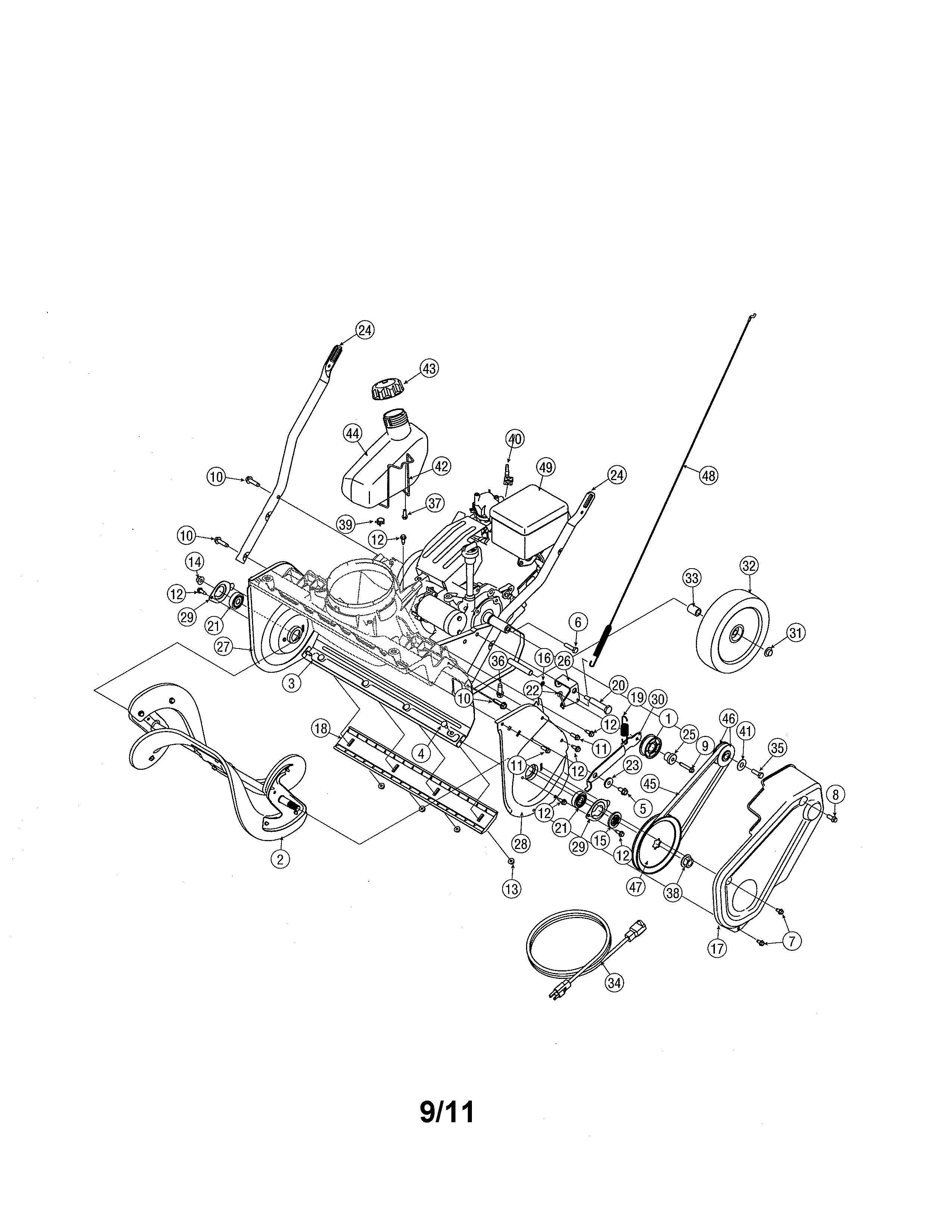 The auger won't turn on my craftsman snowthrower, it is only a year old