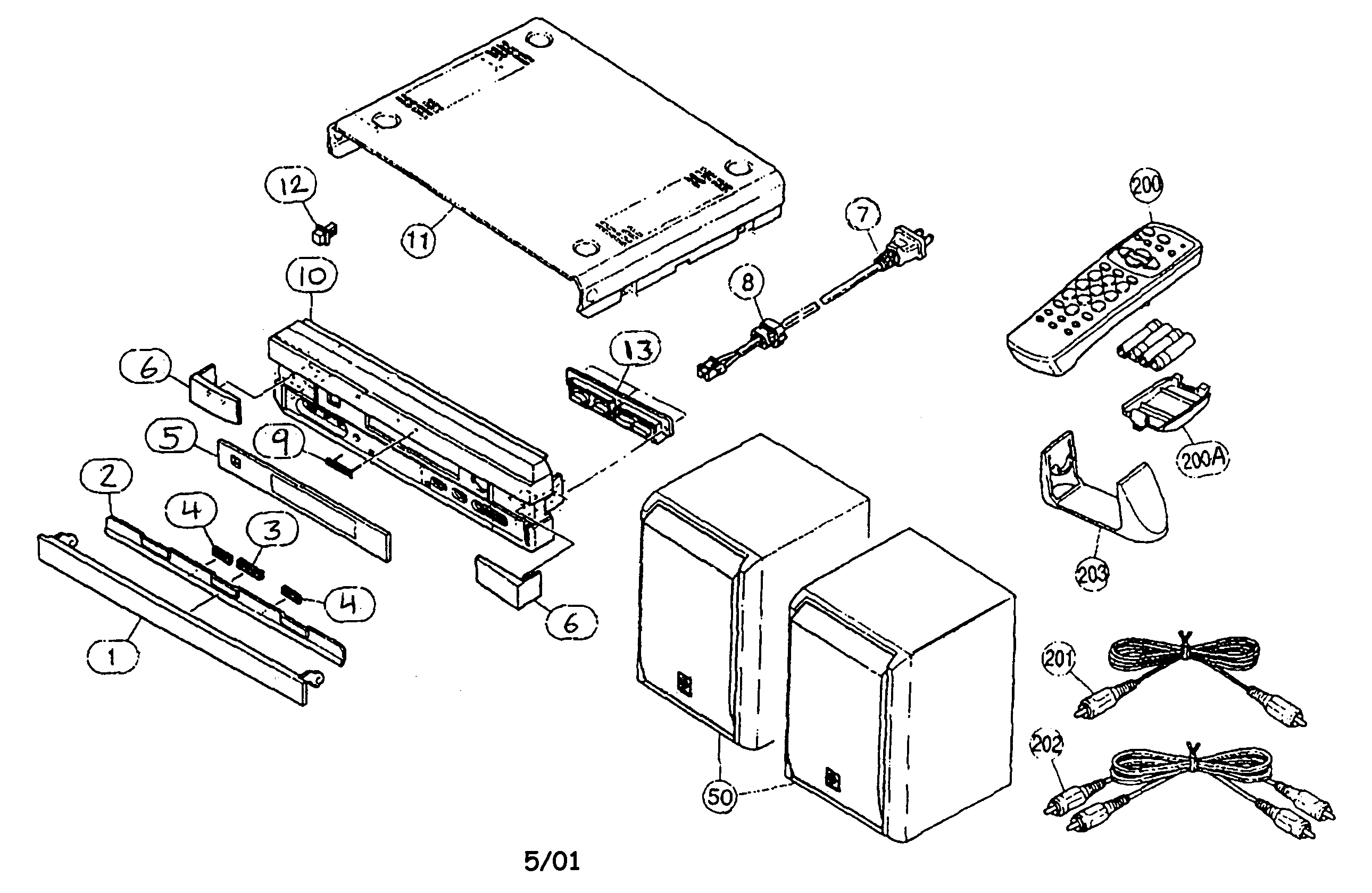 CABINET PARTS Diagram & Parts List for Model VS10 Yamaha-Parts Audio