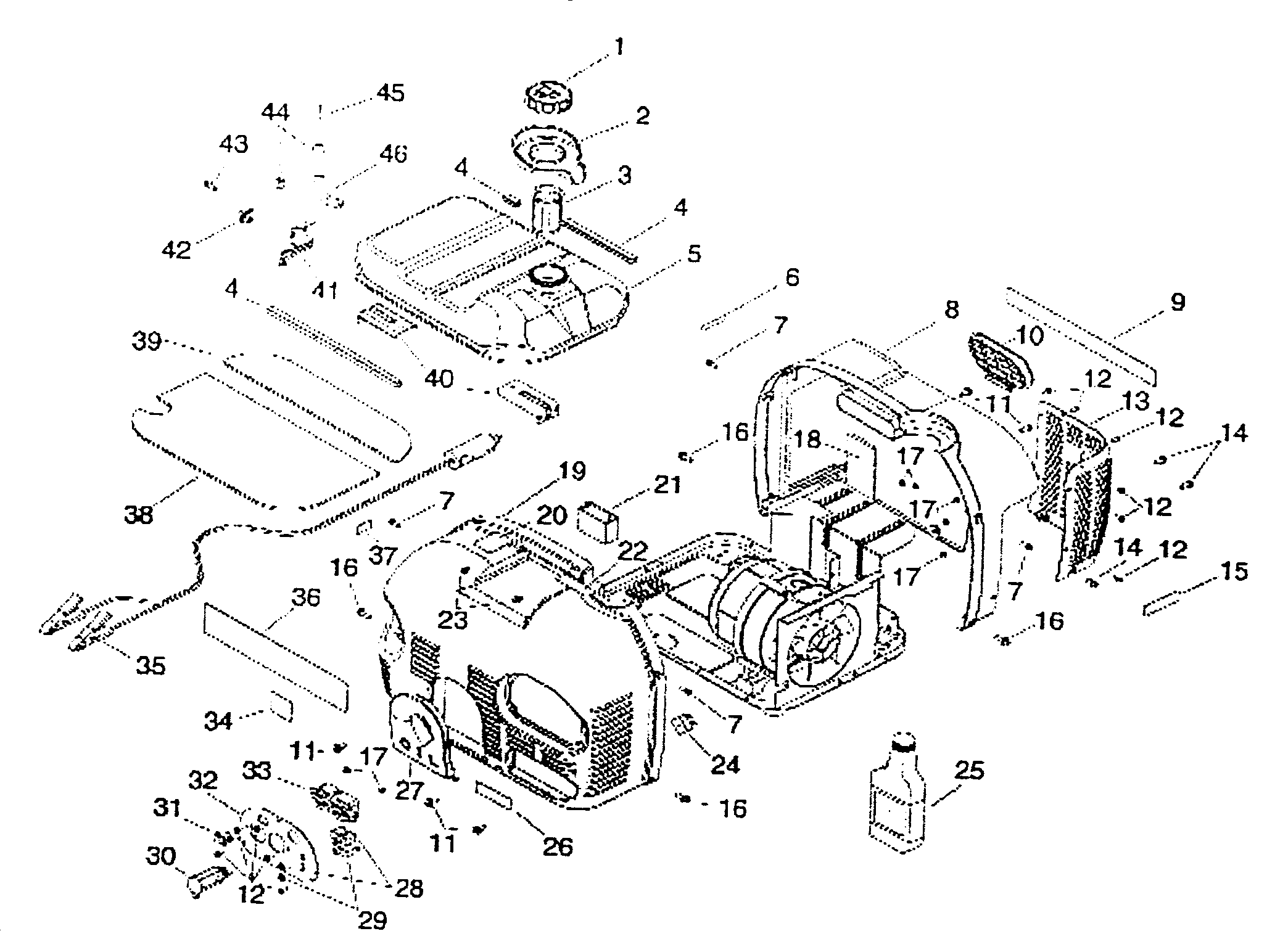 Enclosure Exploded View Diagram & Parts List For Model 580329100 