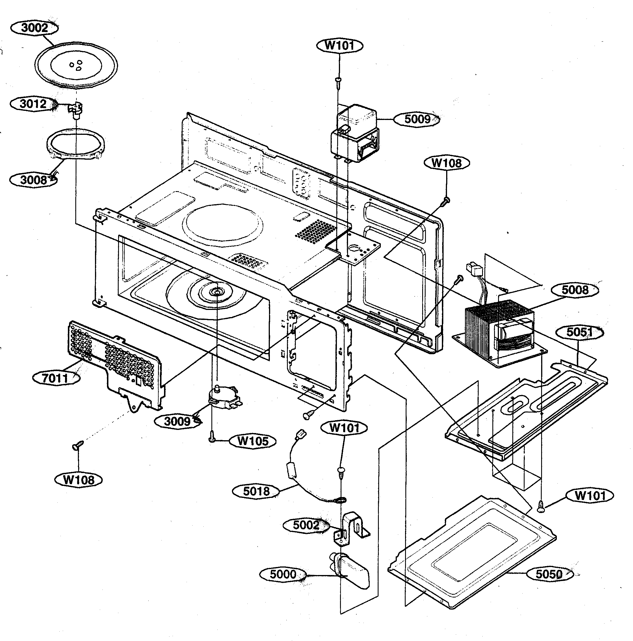 KENMORE Microwave Hood Combo Interior Parts Model 72162644200