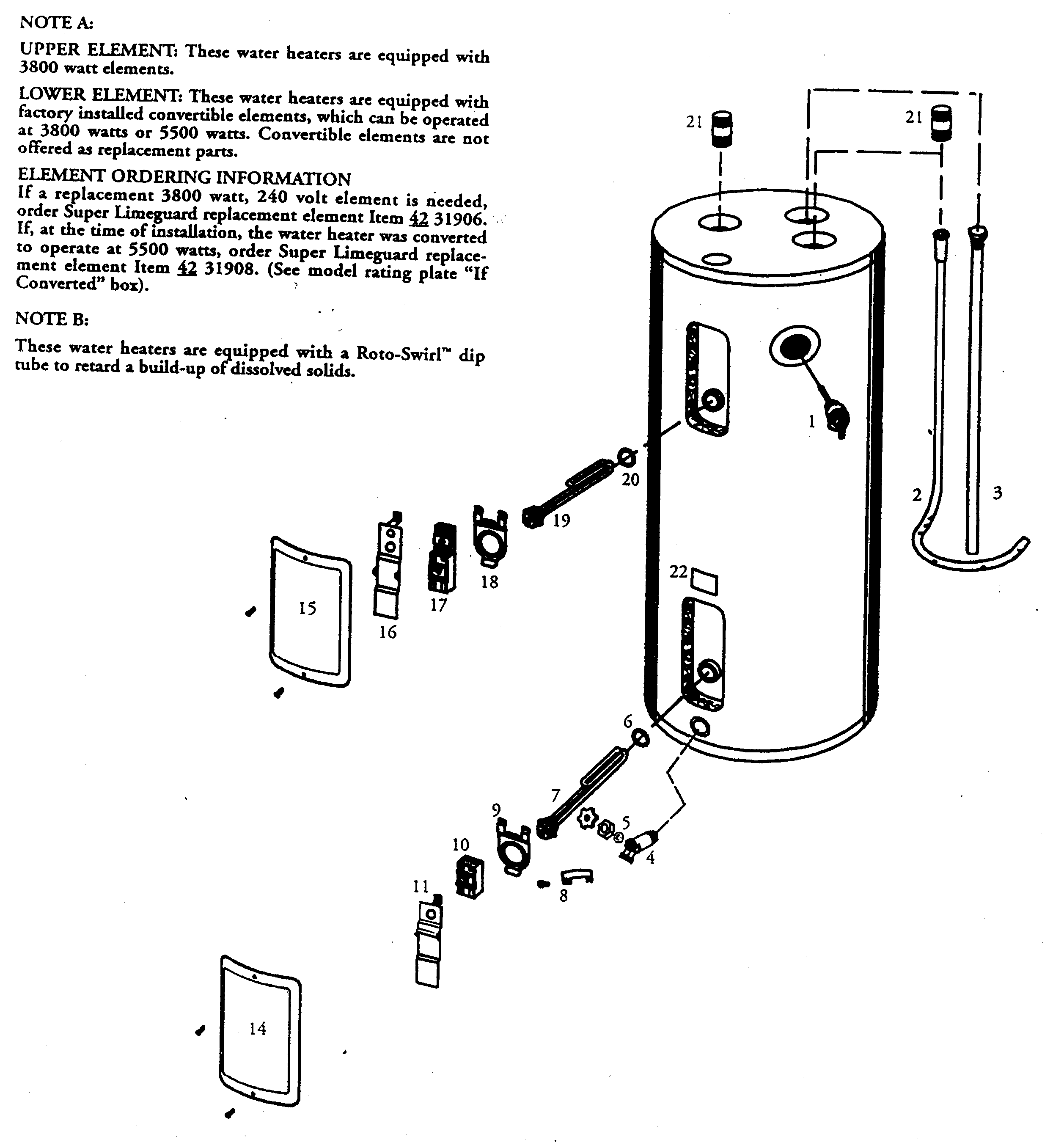WATER HEATER Diagram & Parts List for Model 153326660 ... kenmore electric water heater wiring diagram 