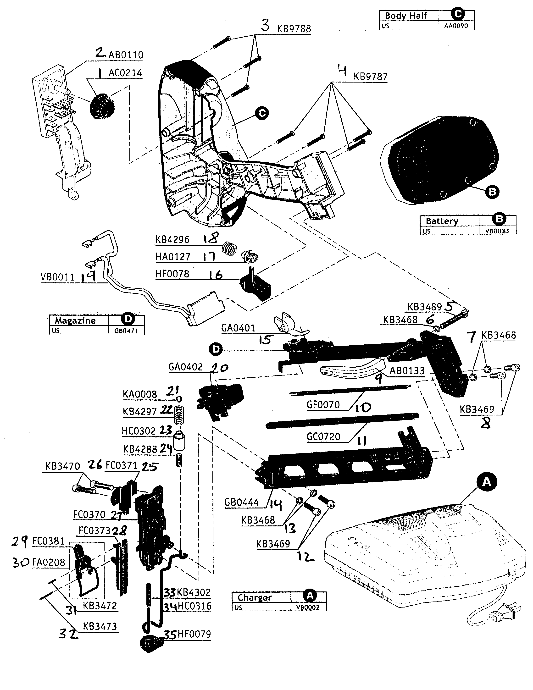 Senco Nail Gun Parts Diagram