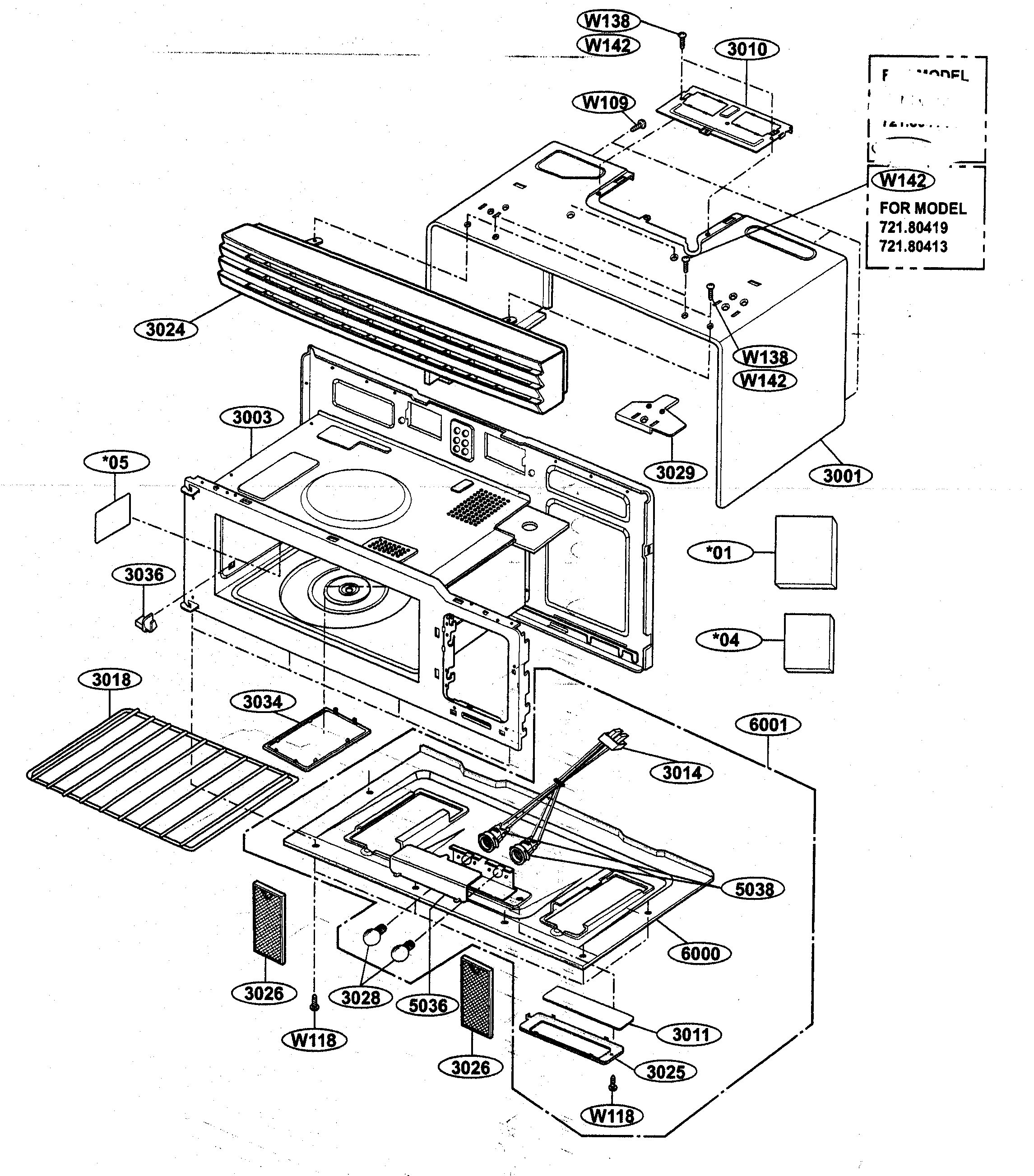 Oven Cavity Parts Diagram  U0026 Parts List For Model