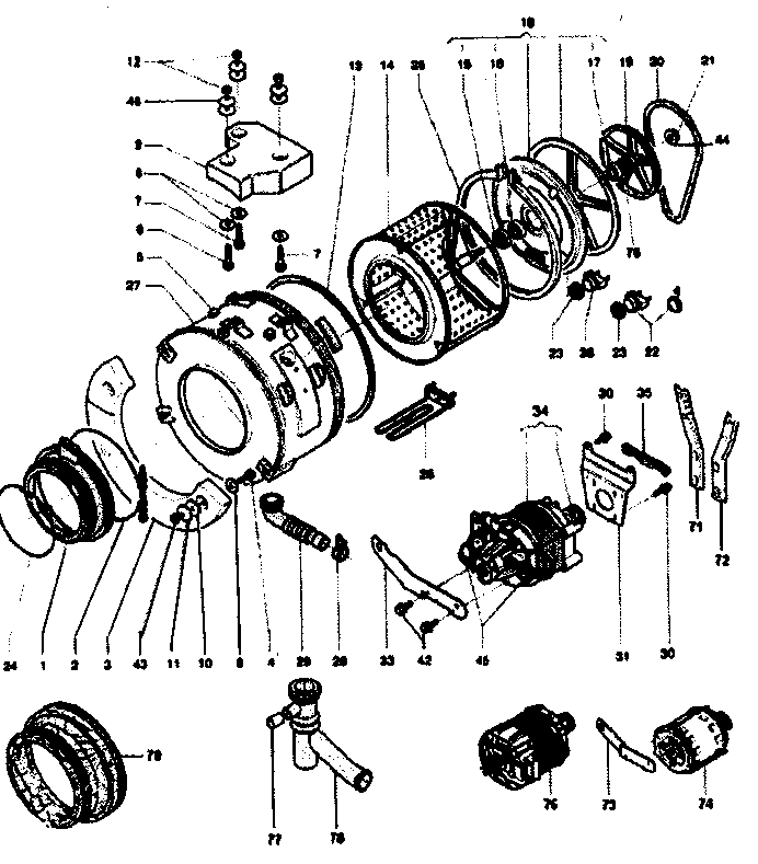 DRUM ASSY Diagram & Parts List for Model EZ3600CEE EquatorParts Washer