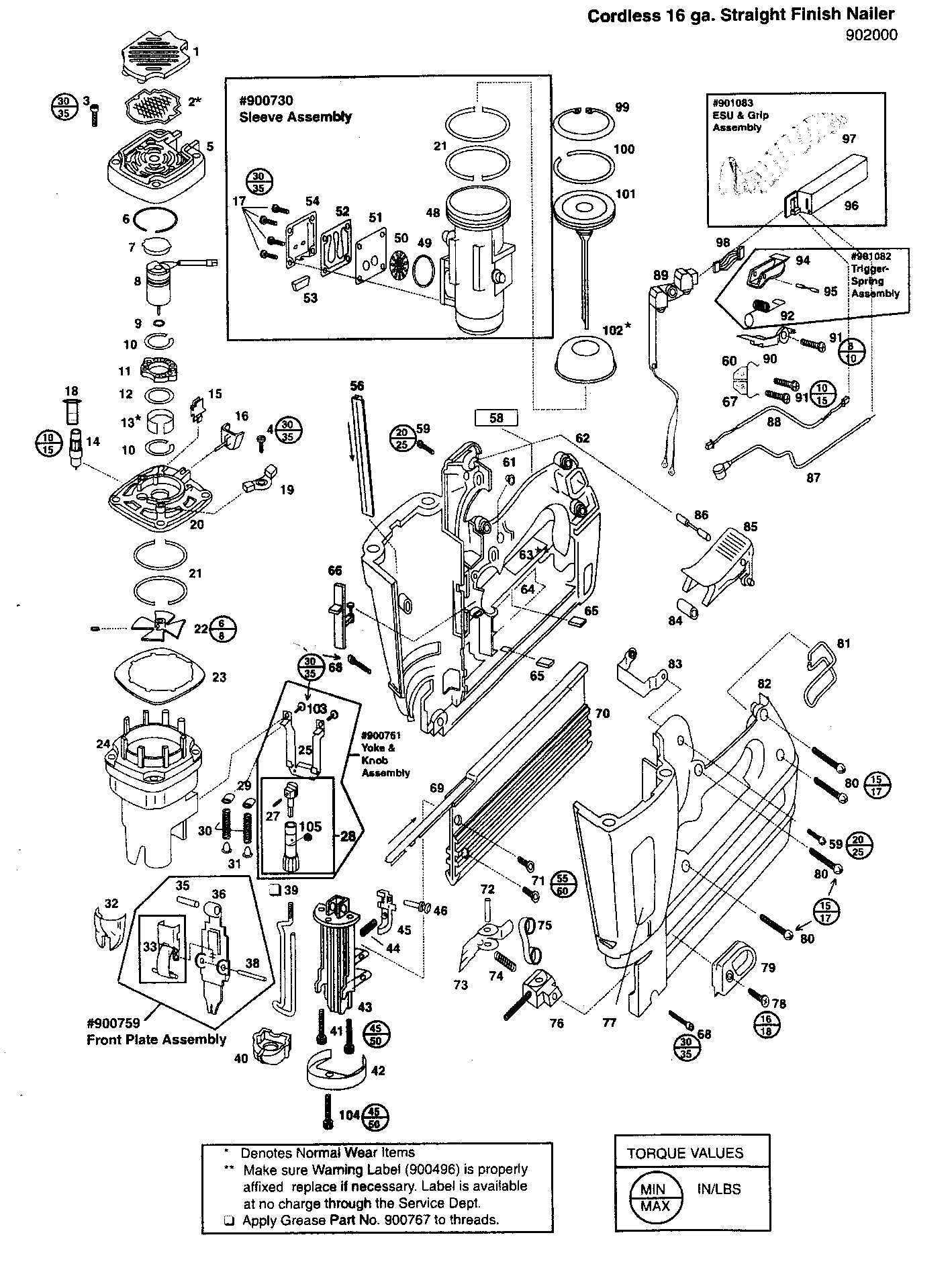 Paslode Finish Nailer Parts Diagram
