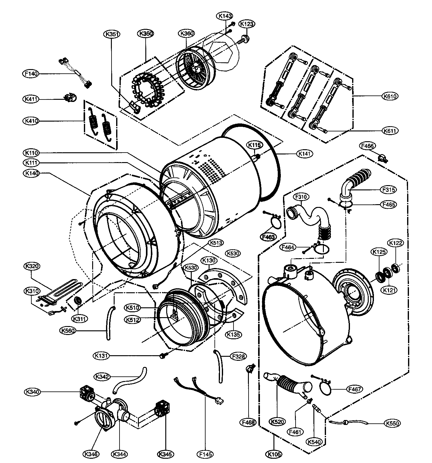 Front Load Washers: Lg Front Load Washer Parts Diagram