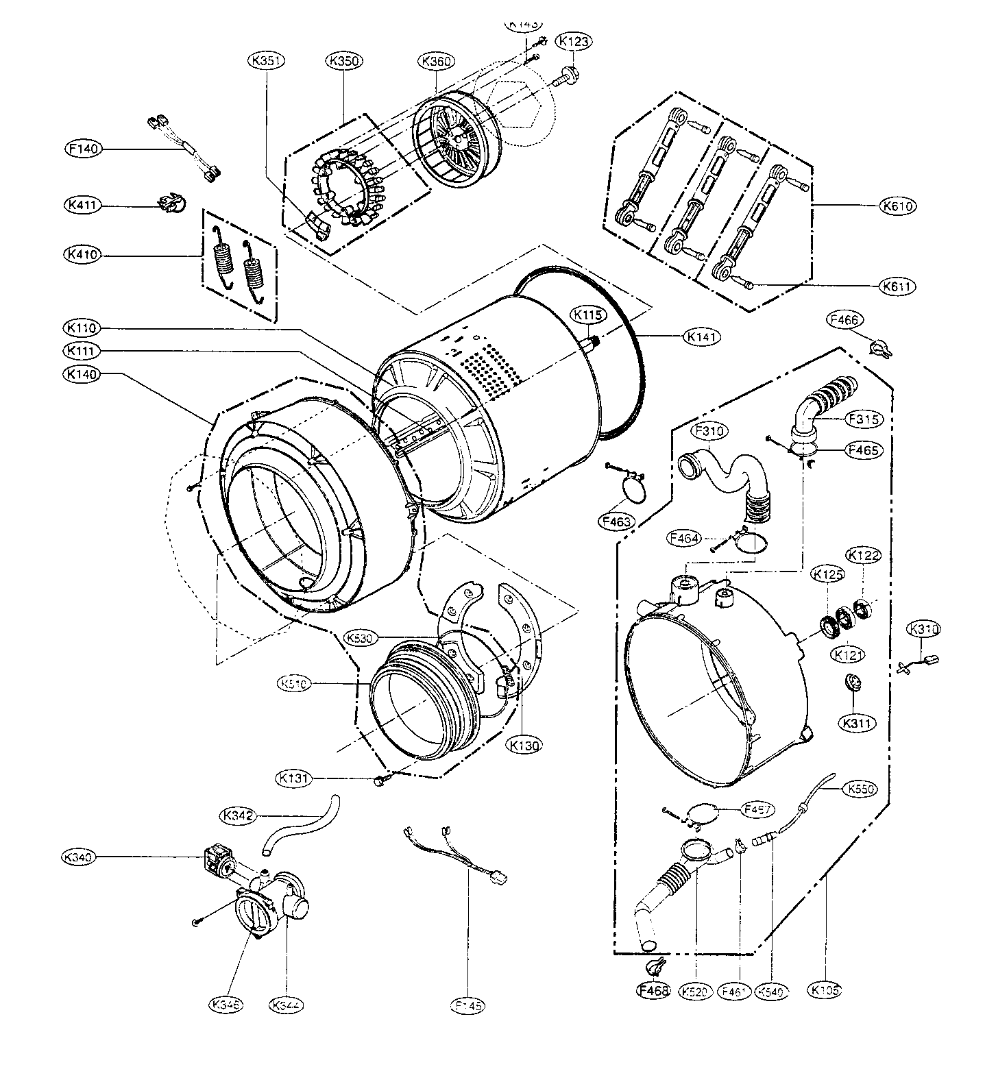 Front Load Washers  Lg Front Load Washer Parts Diagram