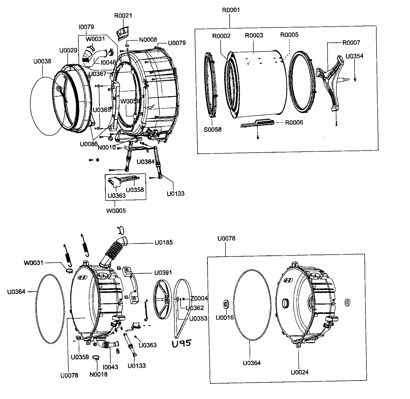 Drum Assy Diagram  U0026 Parts List For Model Wf203ansxax