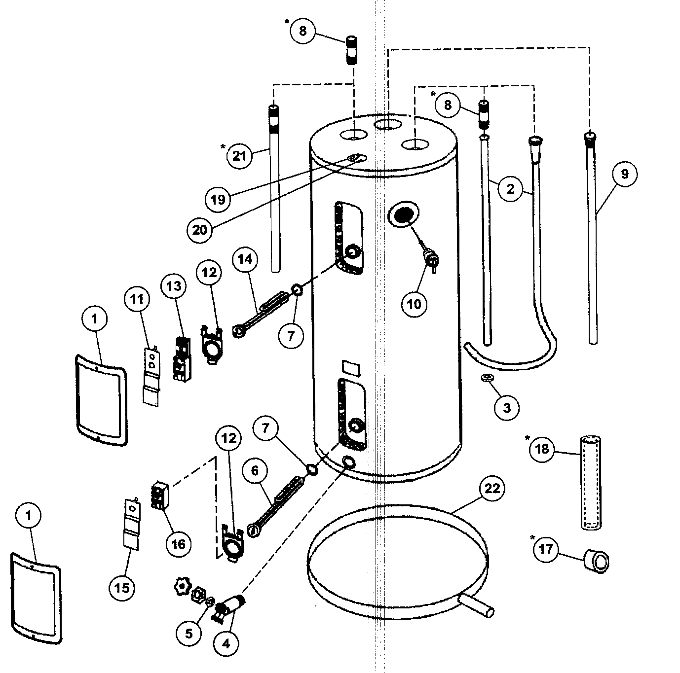 AOSMITH WATER HEATER Parts Model ECRT52 Sears PartsDirect