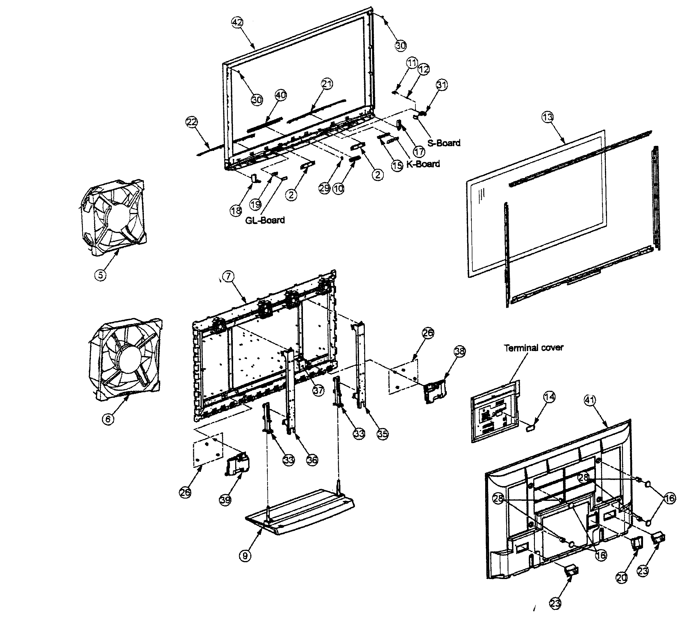 Panasonic Plasma Television Cabinet Parts