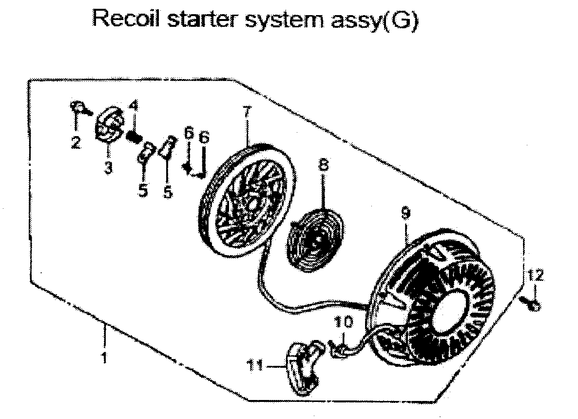 Recoil Starter Diagram  U0026 Parts List For Model Apg3560 All