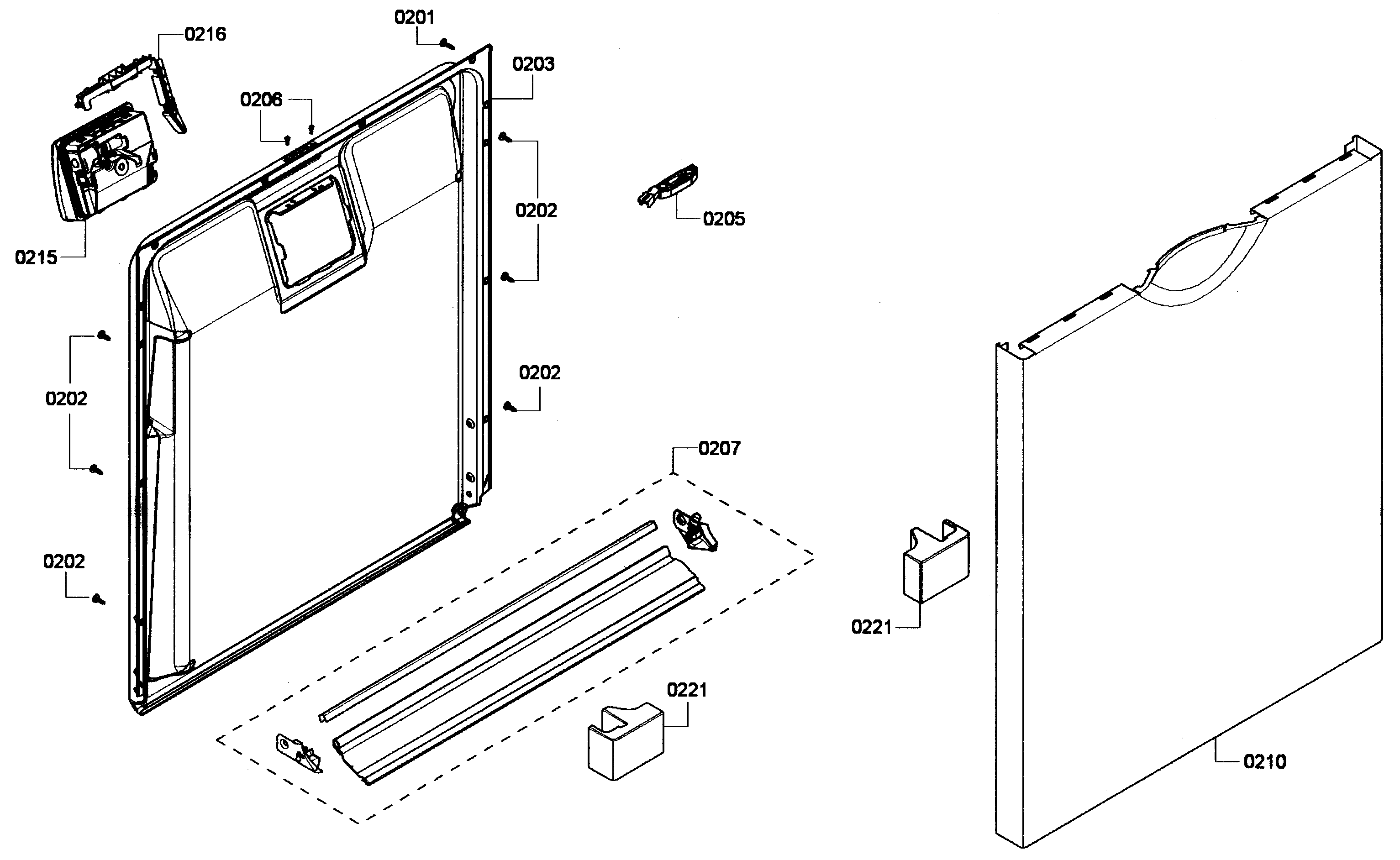 DOOR ASSY Diagram & Parts List for Model she4ap05uc03 ...