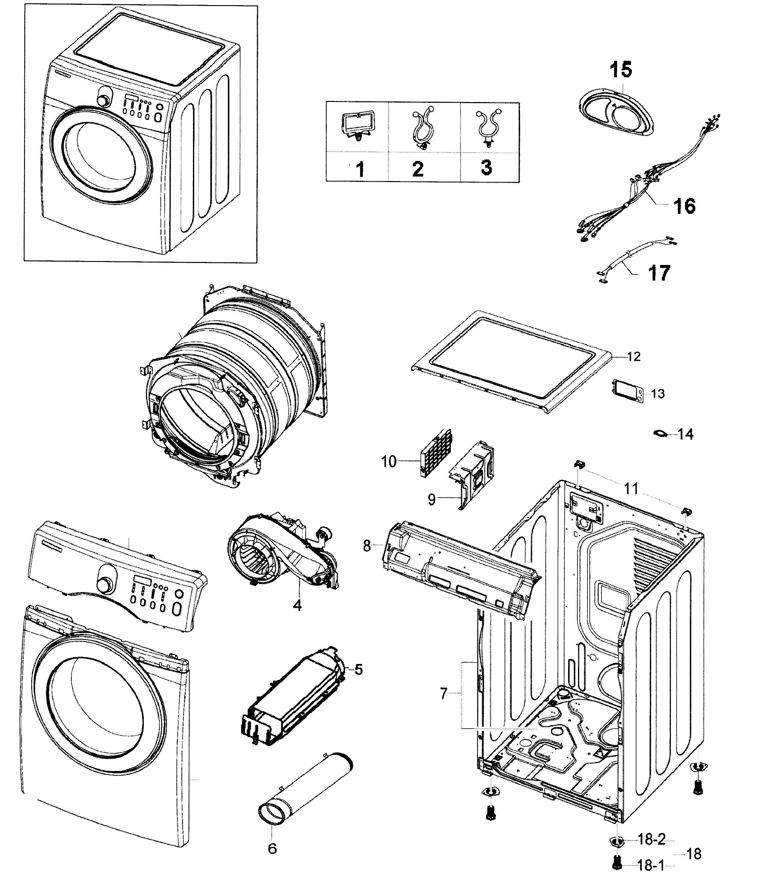 Samsung Dryer Main assy Parts