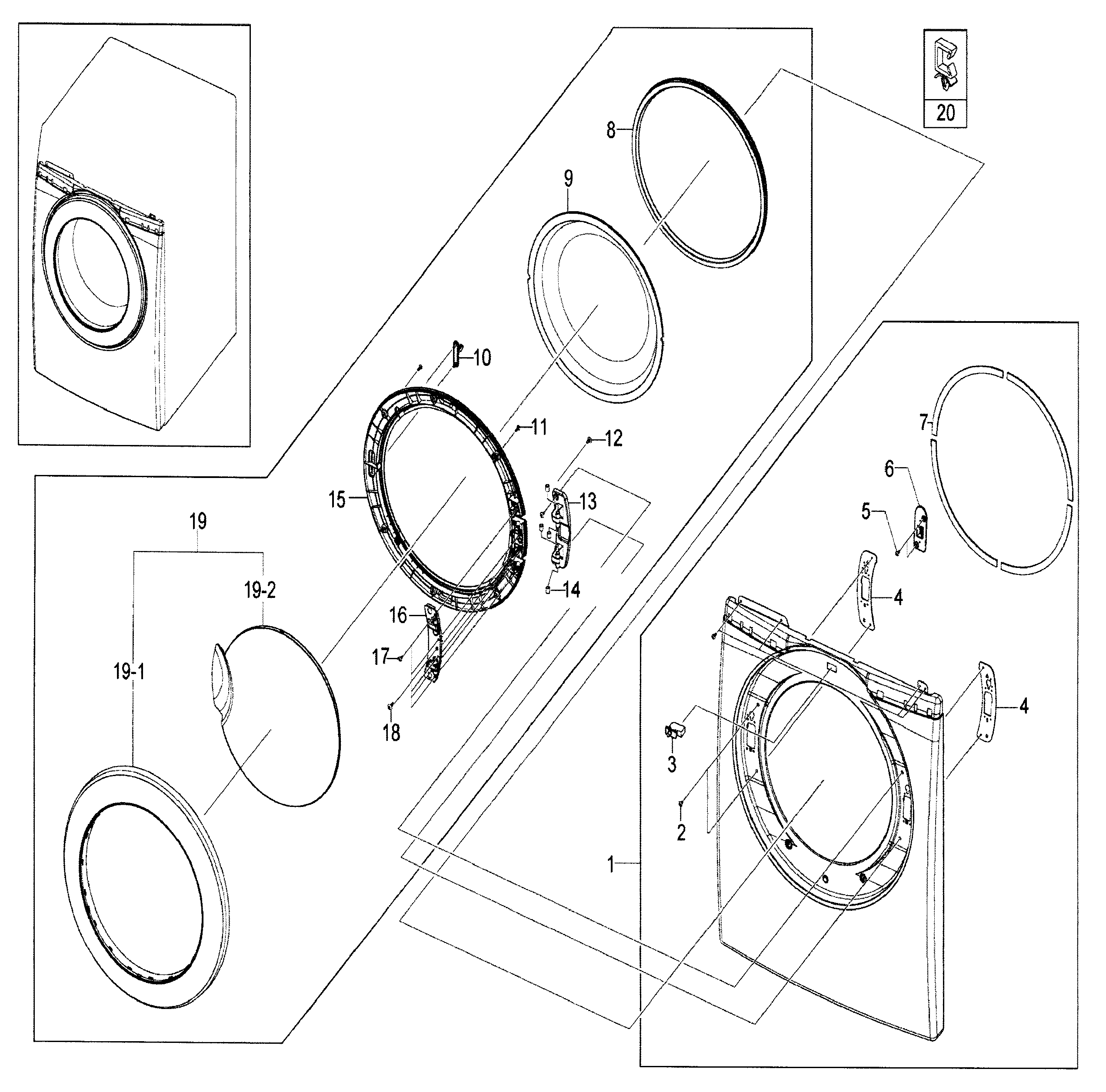 Samsung Dryer Front assy Parts