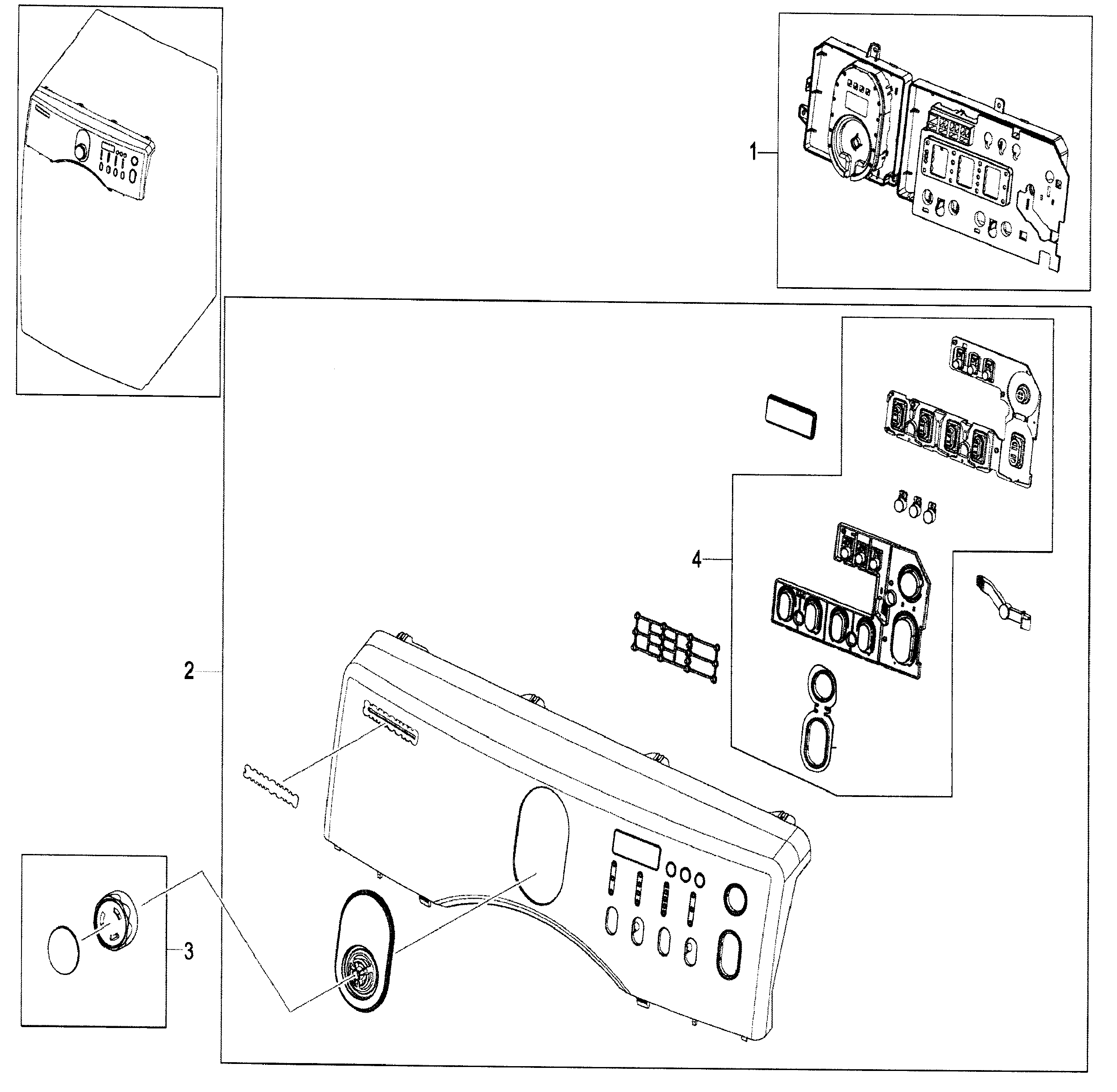 Samsung Dryer Control panel Parts