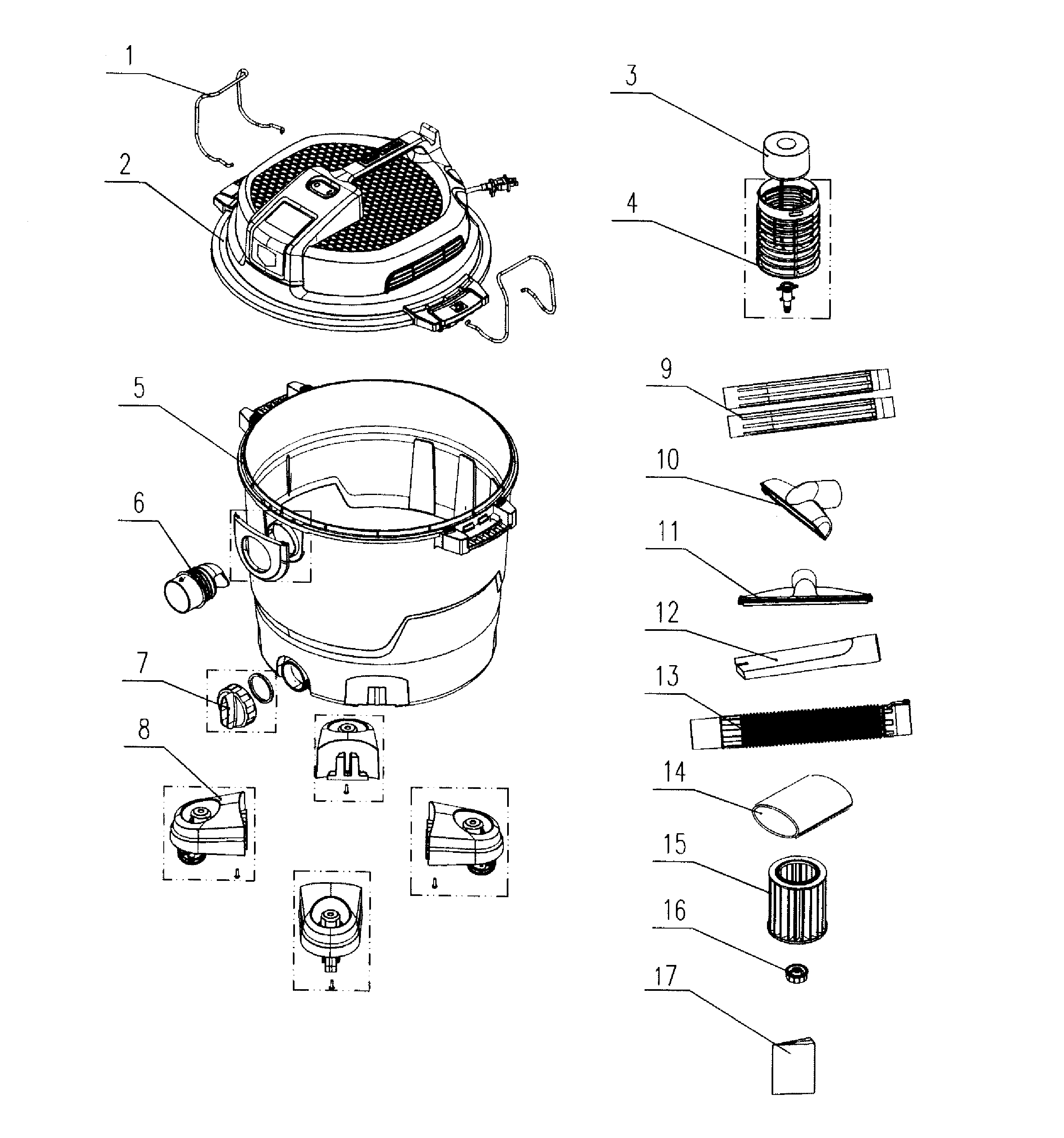 CRAFTSMAN WET/DRY VACUUM Parts Model 12512007 Sears PartsDirect