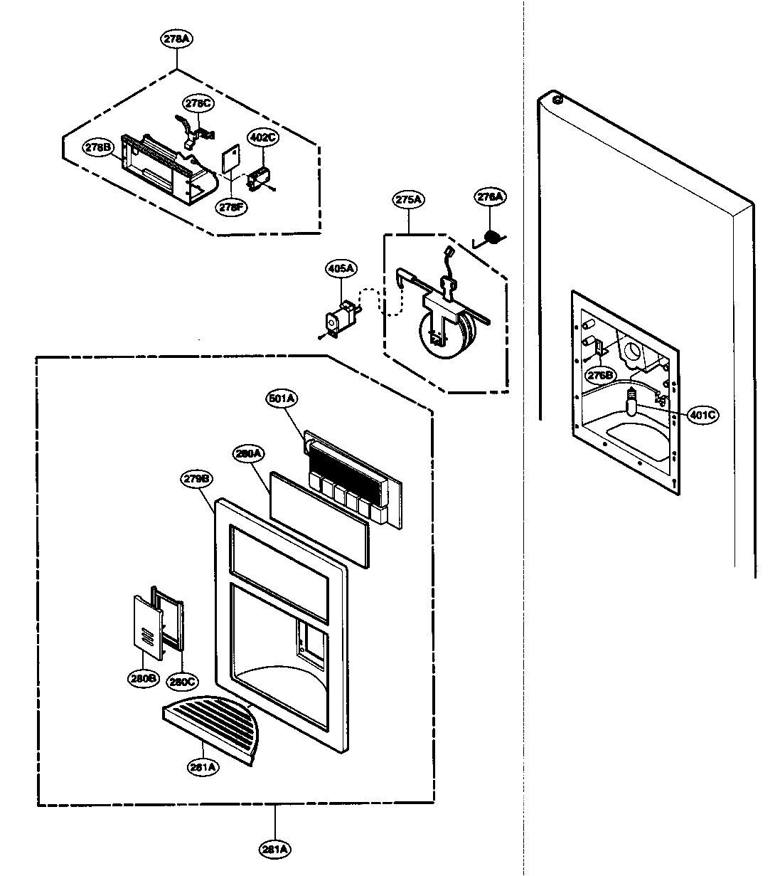 Dispenser Parts Diagram  U0026 Parts List For Model Lsc21943st