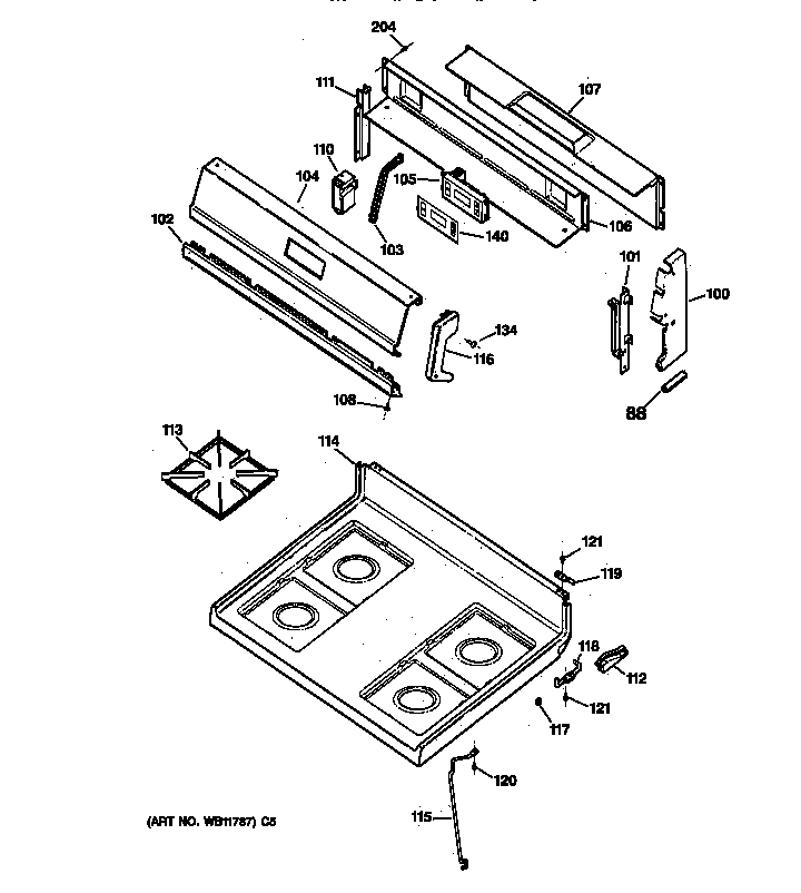 hot point gas stove parts