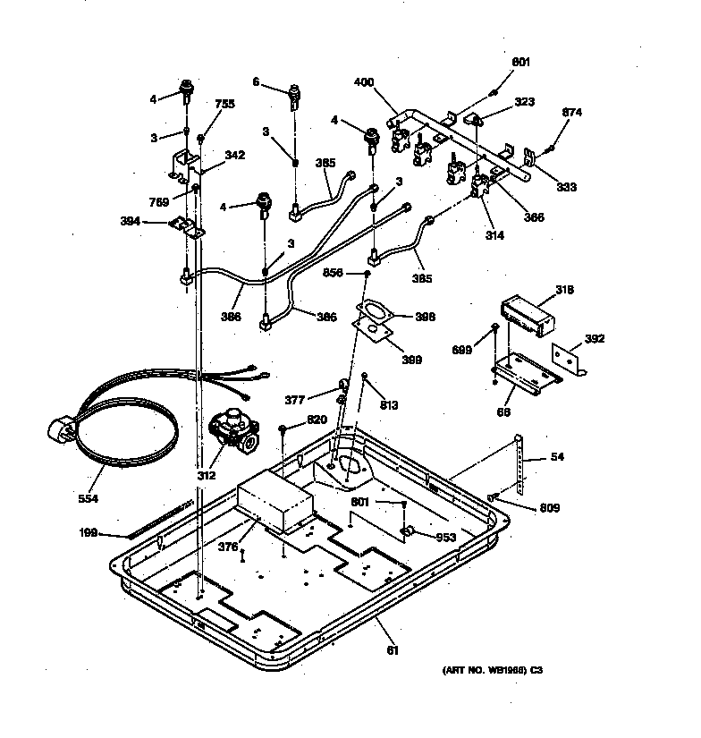 GE Gas Cooktop Burner Parts Model JGP336WEV4WW SearsPartsDirect