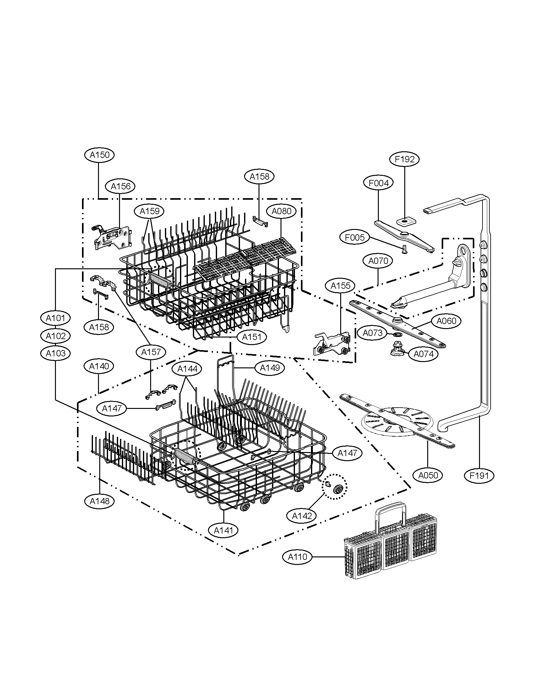 Lg Dishwasher Rack Parts