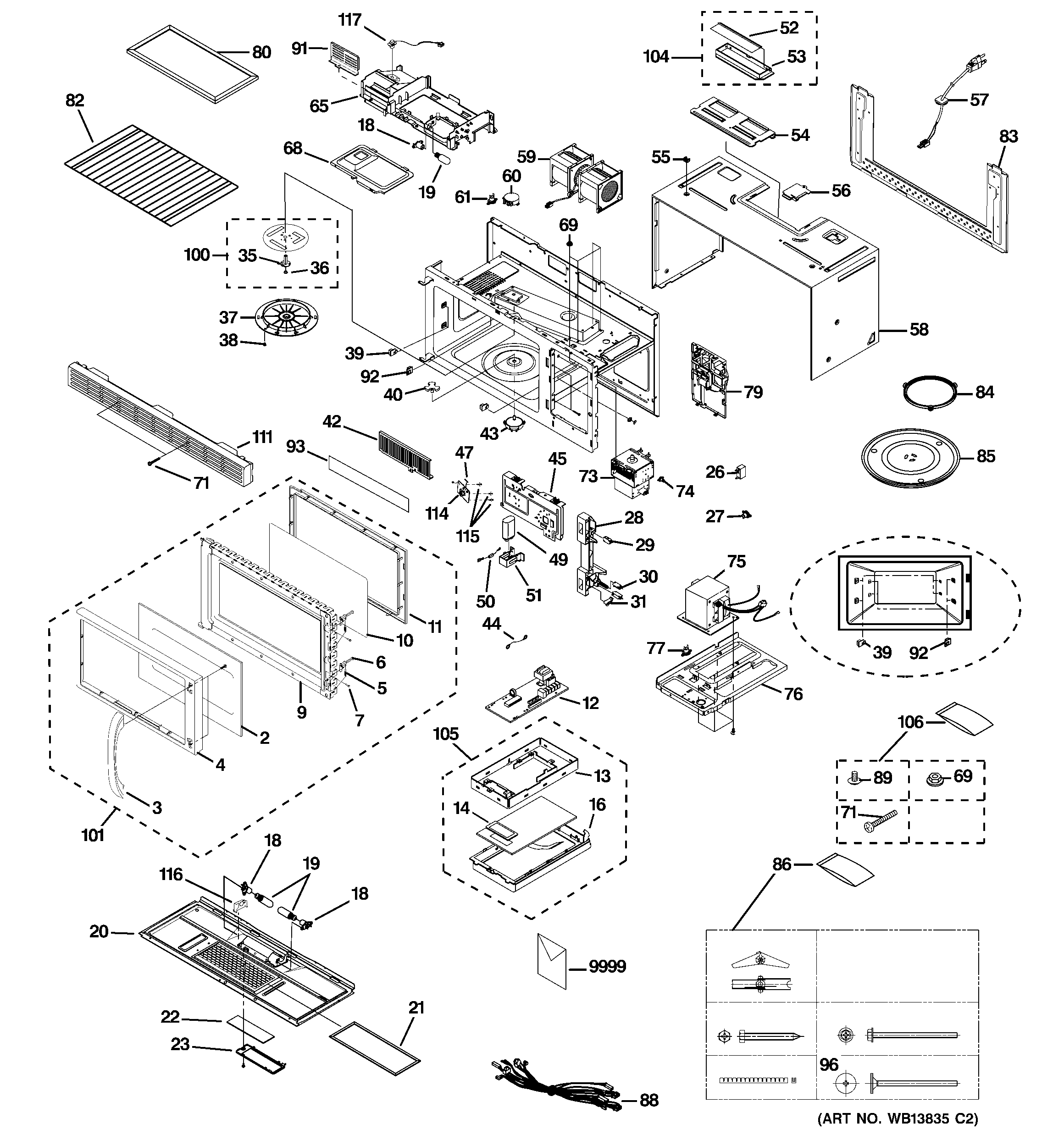 30 Ge Microwave Parts Diagram