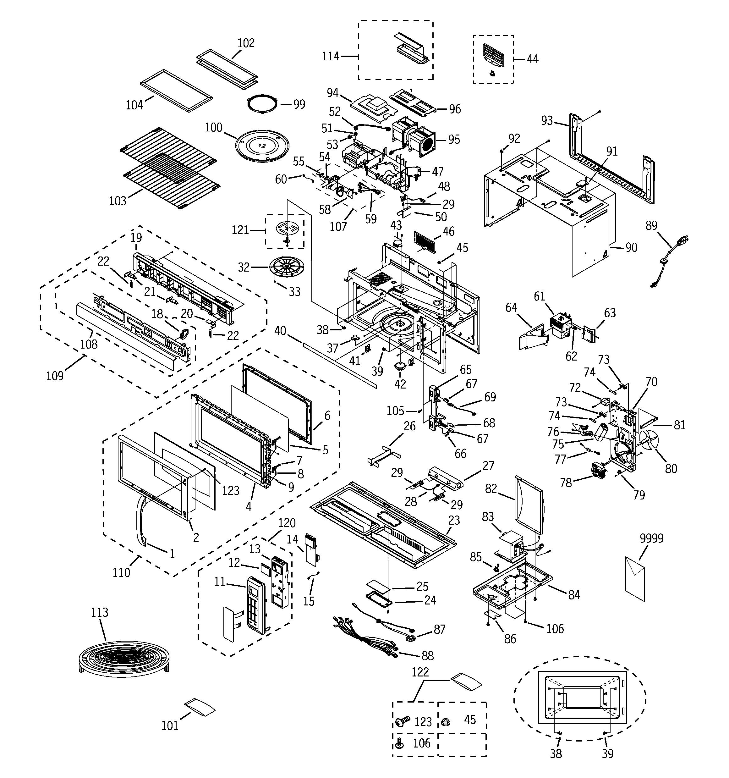 Microwave Diagram  U0026 Parts List For Model Jvm1870sf001 Ge